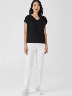 Organic Linen Jersey V-Neck Tee