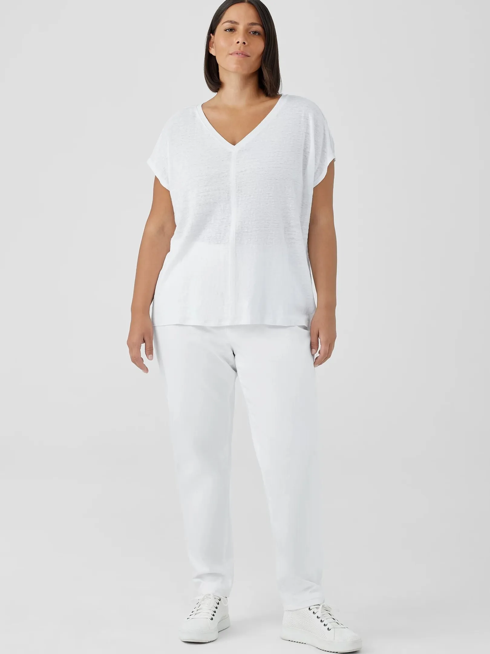 Organic Linen Jersey V-Neck Tee