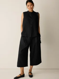 Organic Linen Pleated Culotte