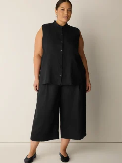 Organic Linen Pleated Culotte