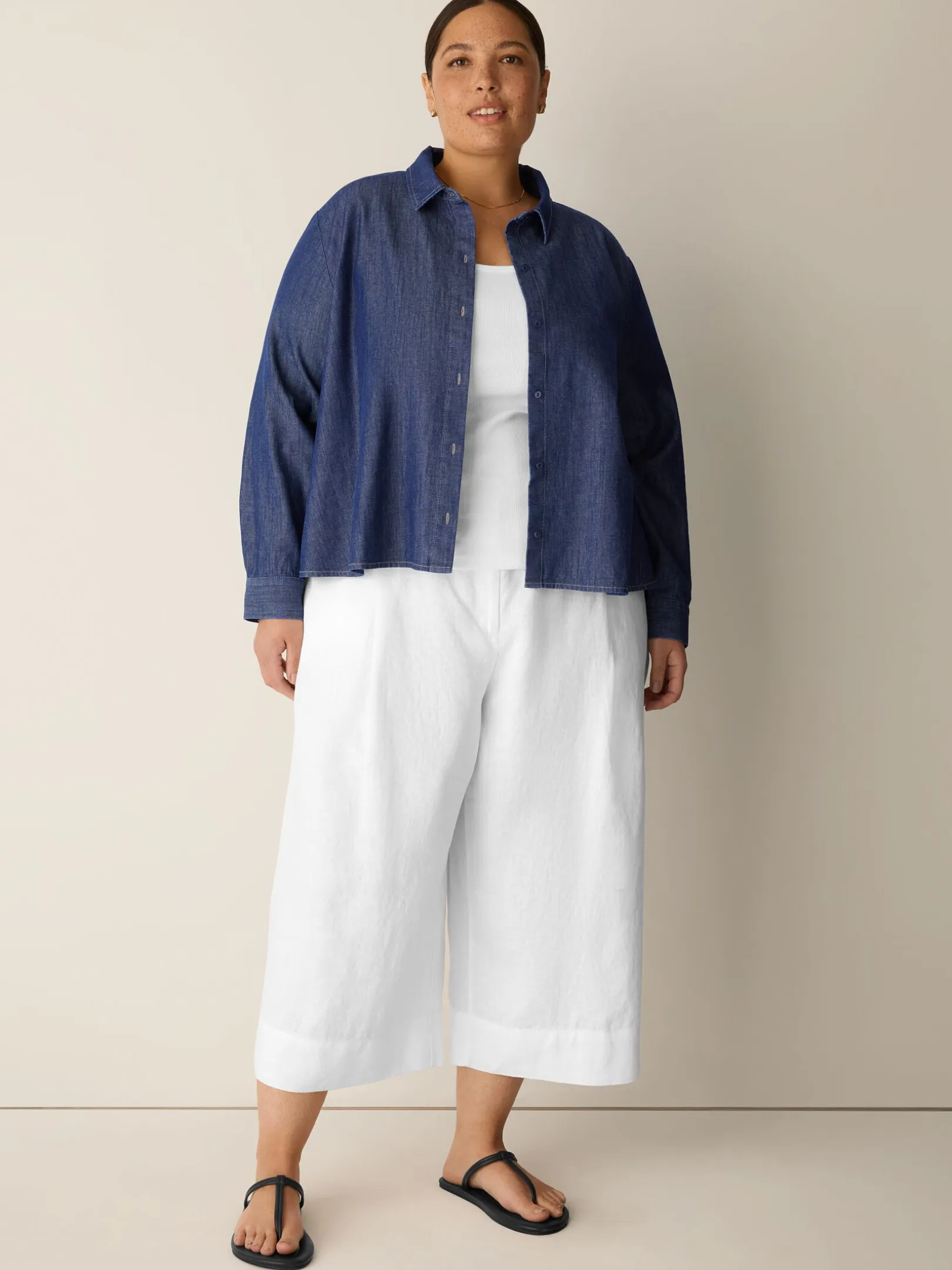 Organic Linen Pleated Culotte