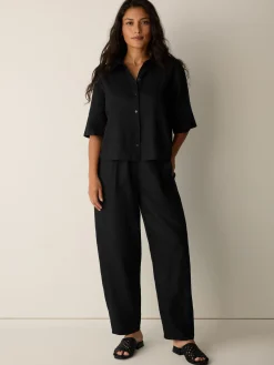 Organic Linen Pleated Lantern Pant