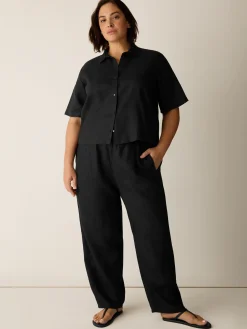 Organic Linen Pleated Lantern Pant