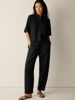 Organic Linen Pleated Lantern Pant