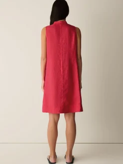 Organic Linen Split Neck Dress