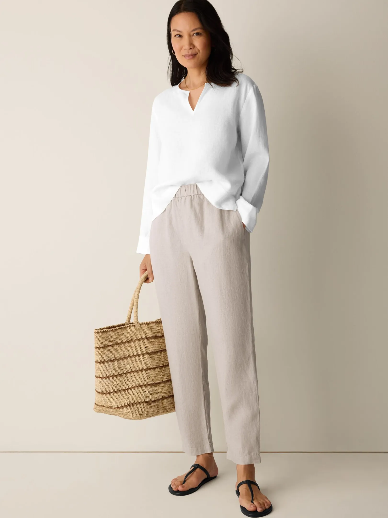 Organic Linen Tapered Pant