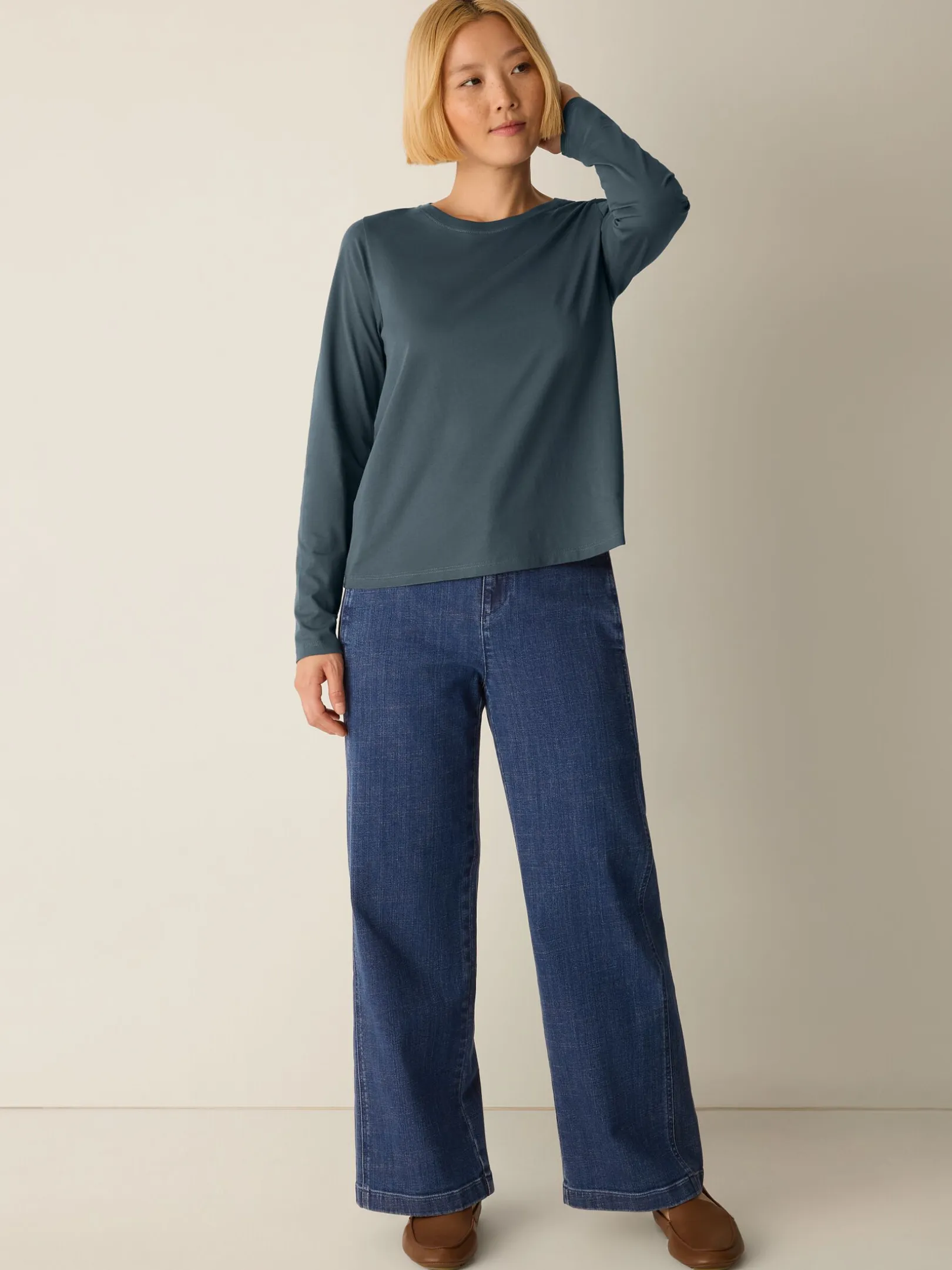 Organic Pima Cotton Jersey Long-Sleeve Tee