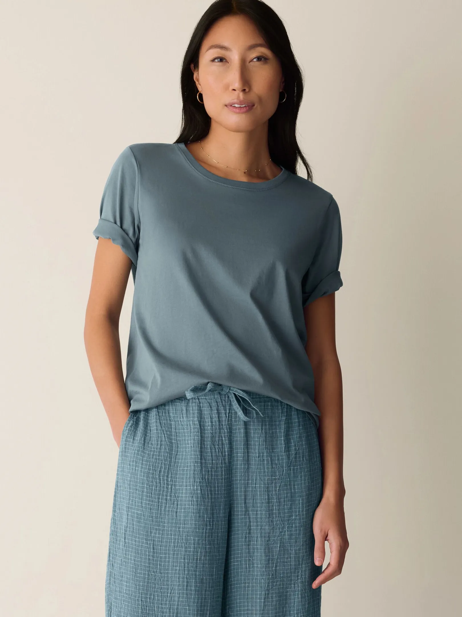 Organic Pima Cotton Jersey Round Neck Tee