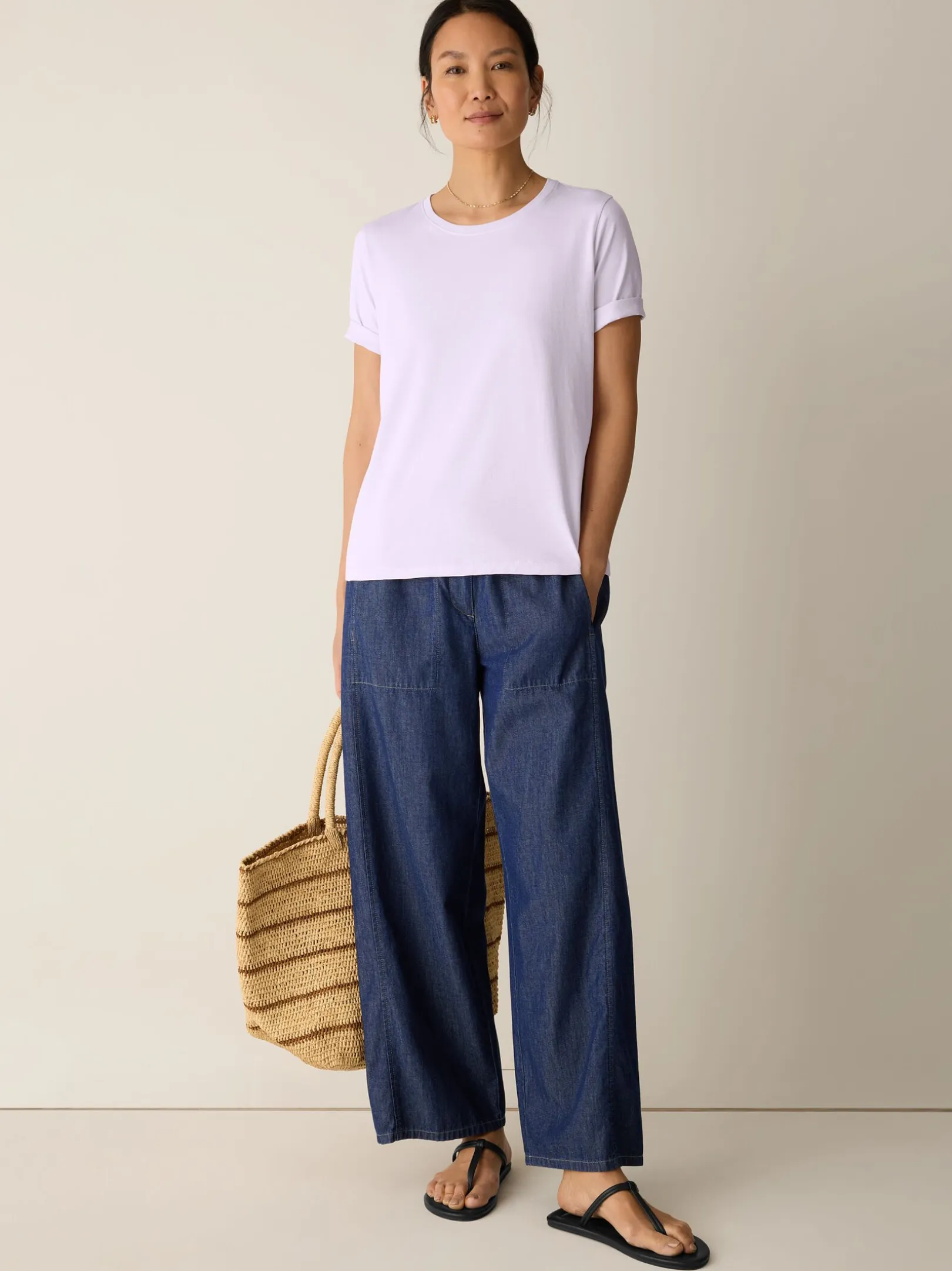 Organic Pima Cotton Jersey Round Neck Tee