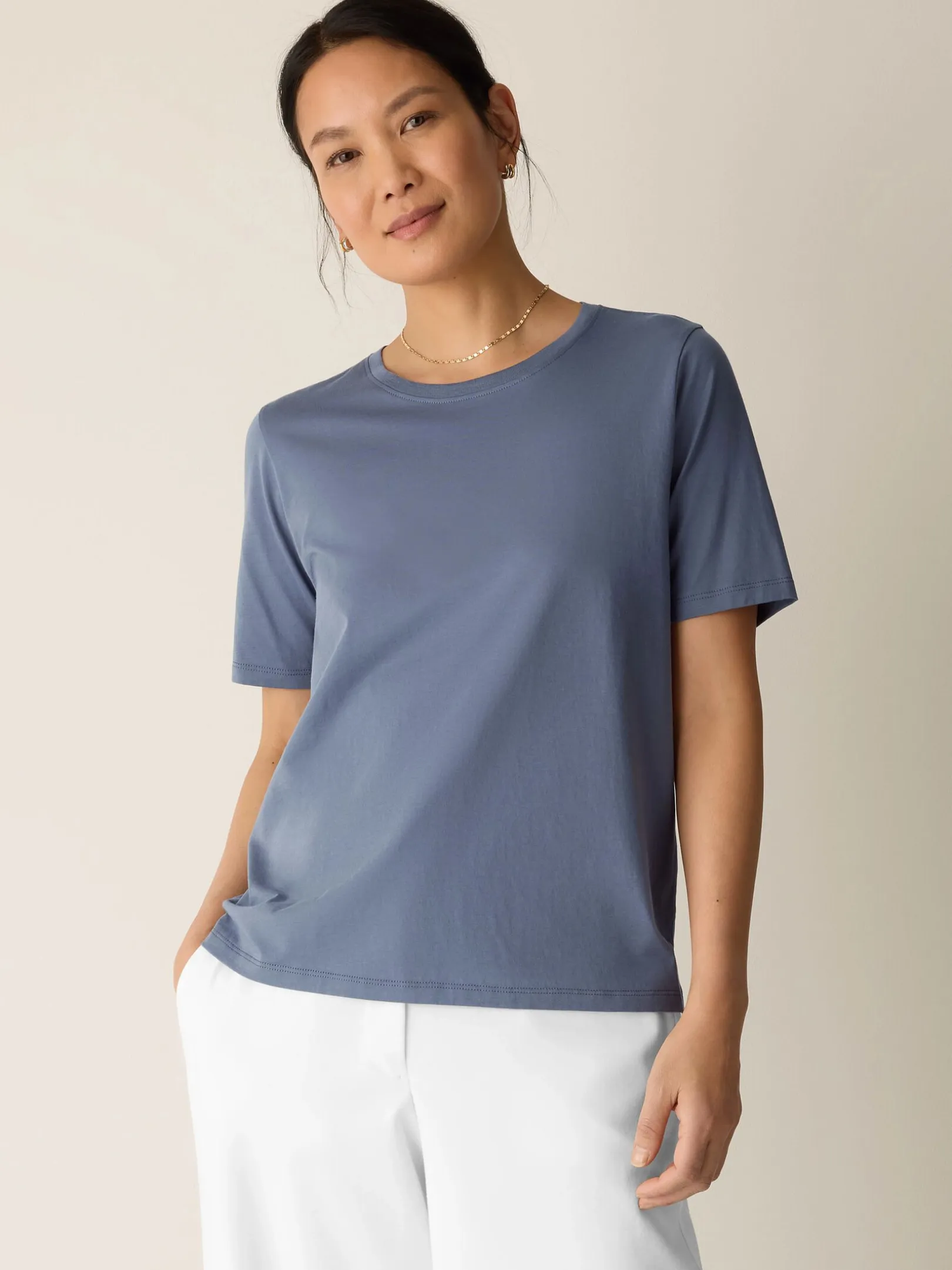Organic Pima Cotton Jersey Round Neck Tee
