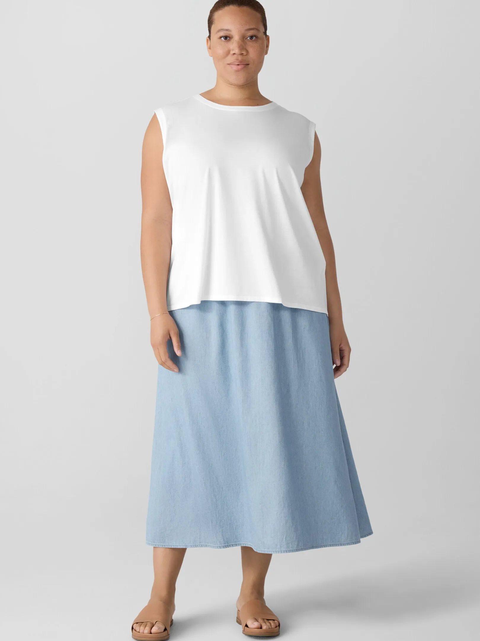 Organic Pima Cotton Jersey Round Neck Tank