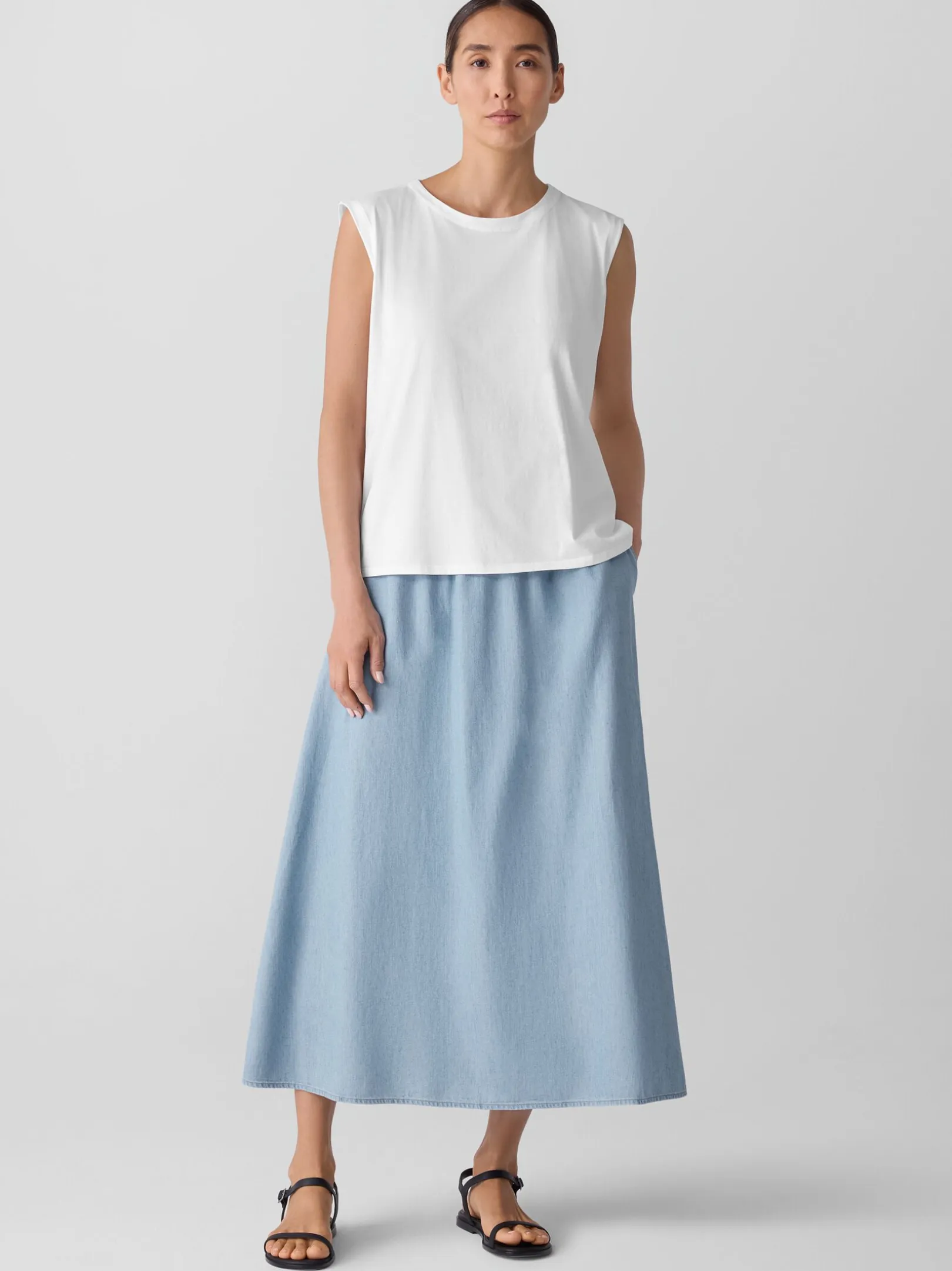 Organic Pima Cotton Jersey Round Neck Tank
