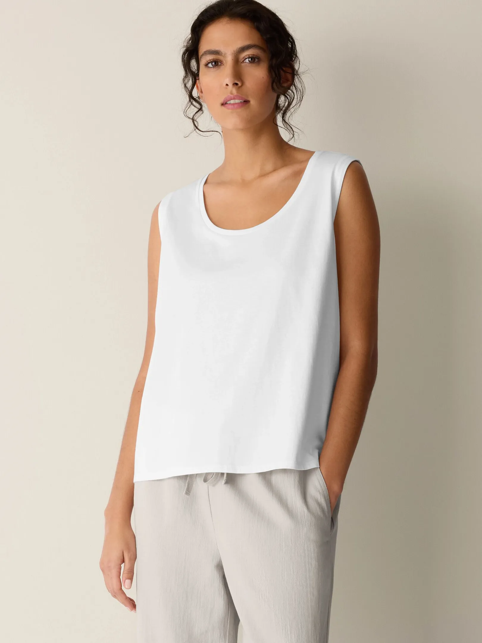 Organic Pima Cotton Jersey Scoop Neck Tank