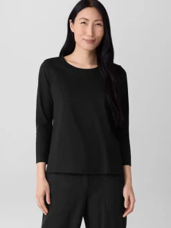 Organic Pima Cotton Jersey 3/4-Sleeve Tee