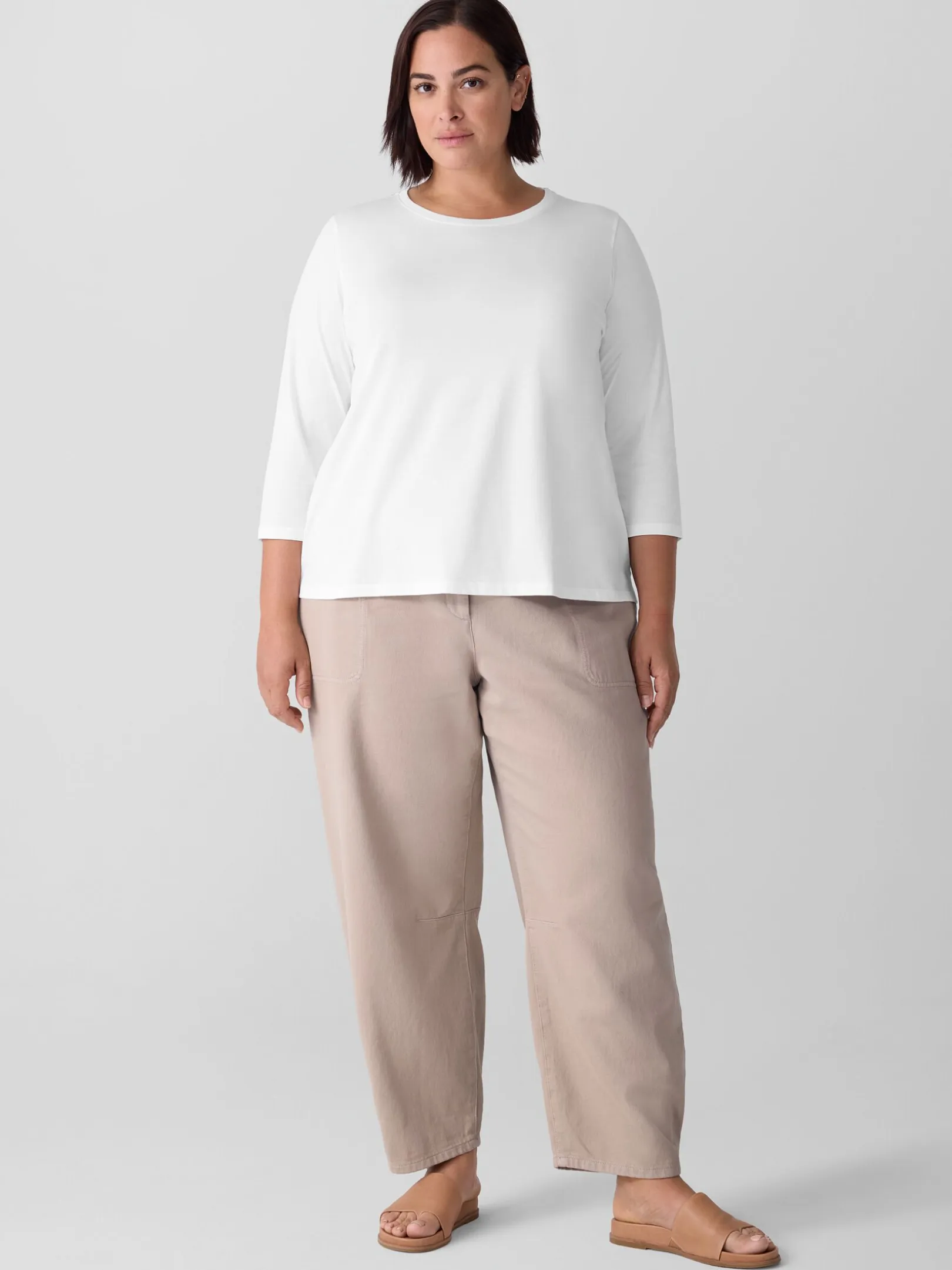 Organic Pima Cotton Jersey 3/4-Sleeve Tee