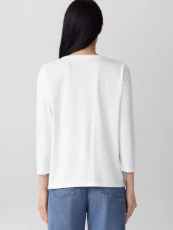 Organic Pima Cotton Jersey 3/4-Sleeve Tee