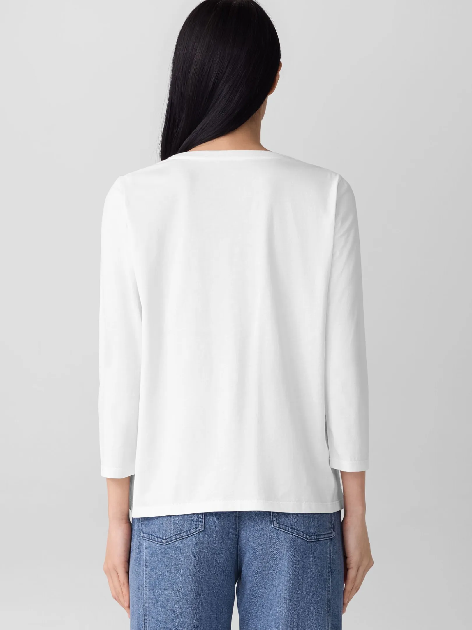 Organic Pima Cotton Jersey 3/4-Sleeve Tee