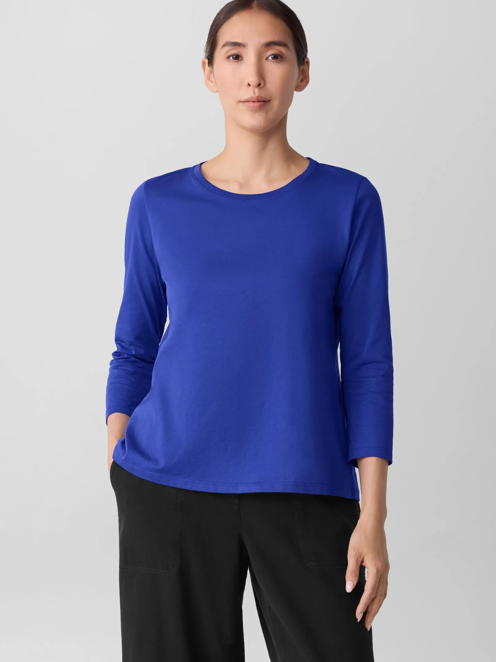 Organic Pima Cotton Jersey 3/4-Sleeve Tee