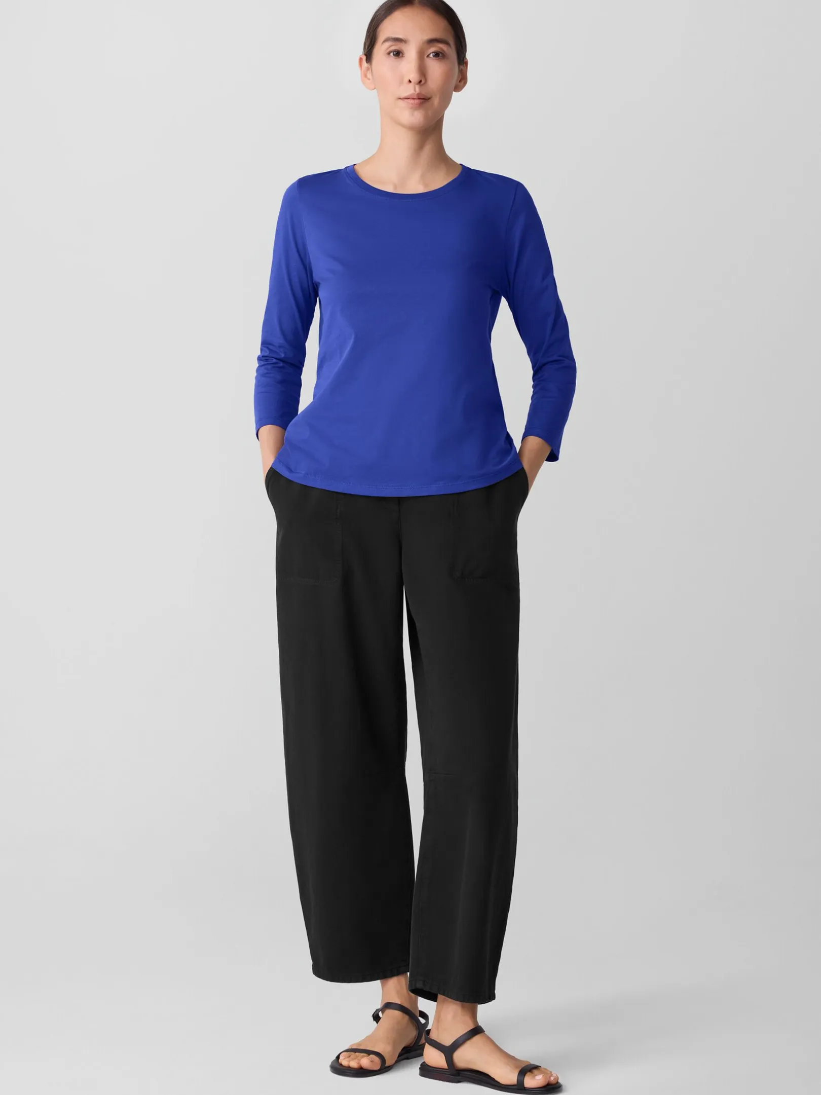 Organic Pima Cotton Jersey 3/4-Sleeve Tee