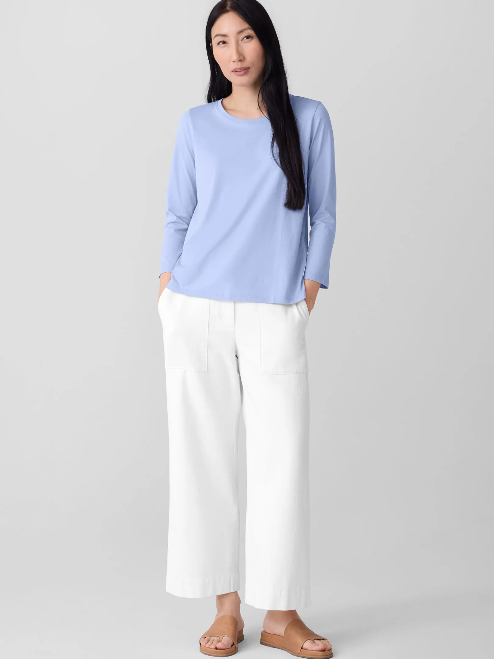 Organic Pima Cotton Jersey 3/4-Sleeve Tee