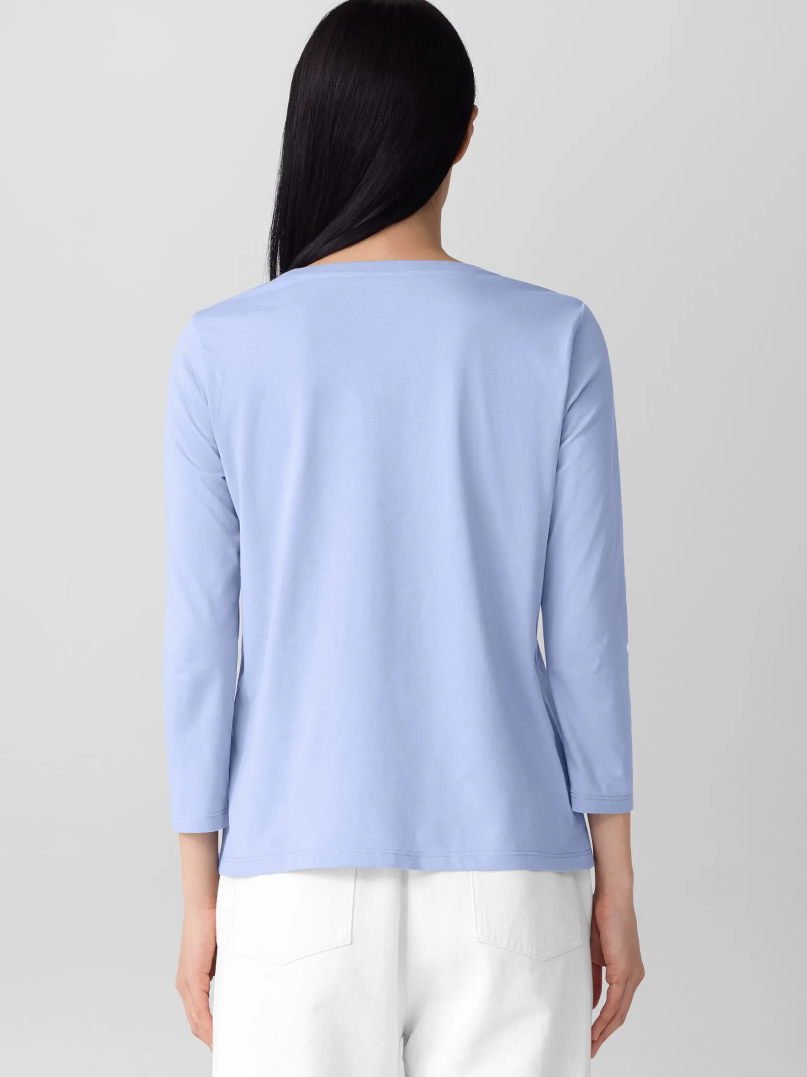 Organic Pima Cotton Jersey 3/4-Sleeve Tee