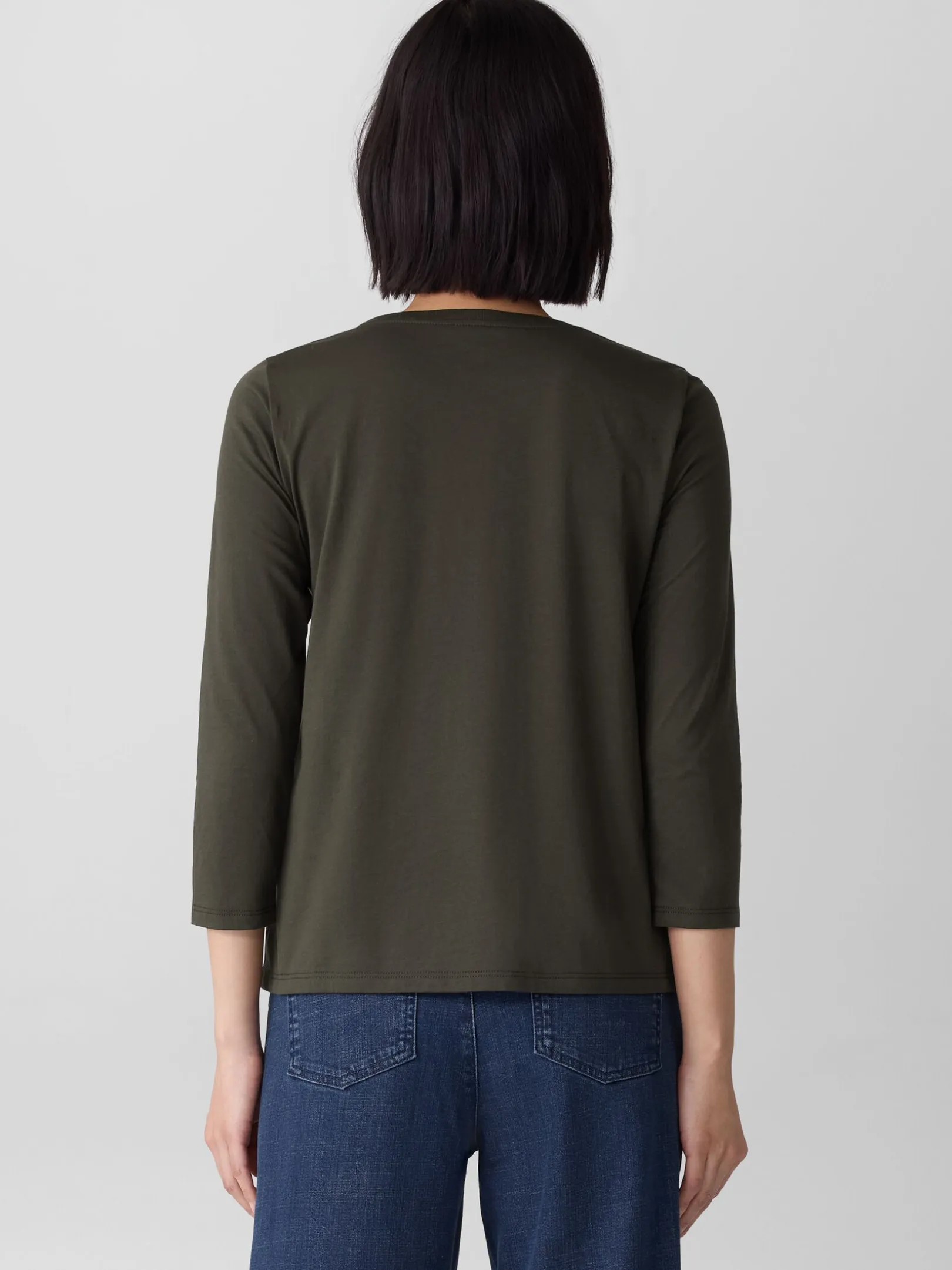 Organic Pima Cotton Jersey 3/4-Sleeve Tee