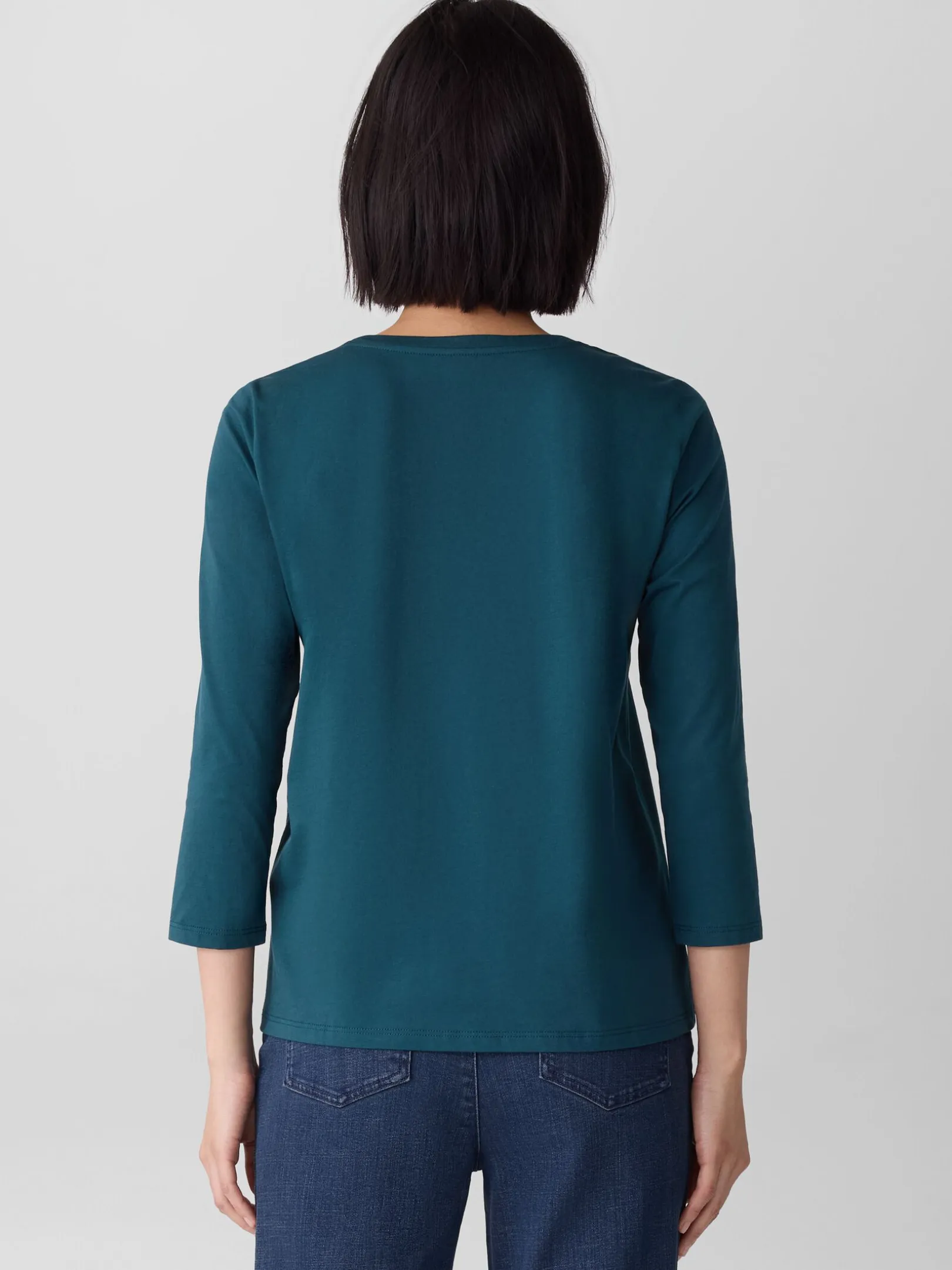 Organic Pima Cotton Jersey 3/4-Sleeve Tee