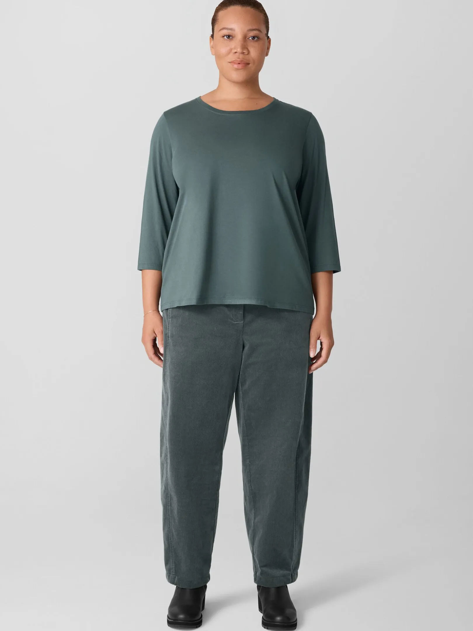 Organic Pima Cotton Jersey 3/4-Sleeve Tee