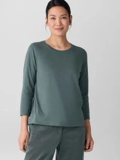Organic Pima Cotton Jersey 3/4-Sleeve Tee