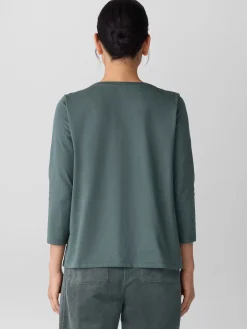Organic Pima Cotton Jersey 3/4-Sleeve Tee