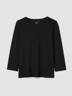 Organic Pima Cotton Jersey 3/4-Sleeve Tee