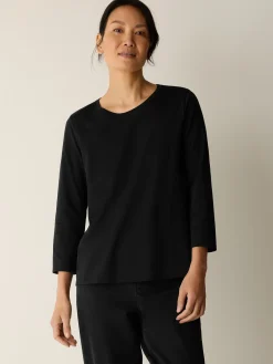 Organic Pima Cotton Jersey 3/4-Sleeve Tee