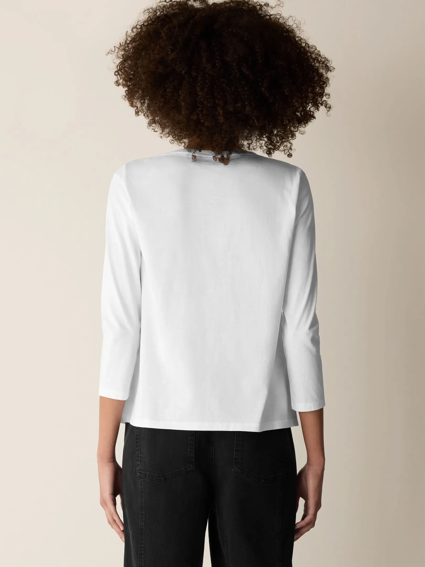 Organic Pima Cotton Jersey 3/4-Sleeve Tee
