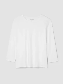 Organic Pima Cotton Jersey 3/4-Sleeve Tee