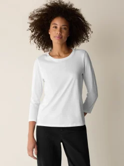 Organic Pima Cotton Jersey 3/4-Sleeve Tee