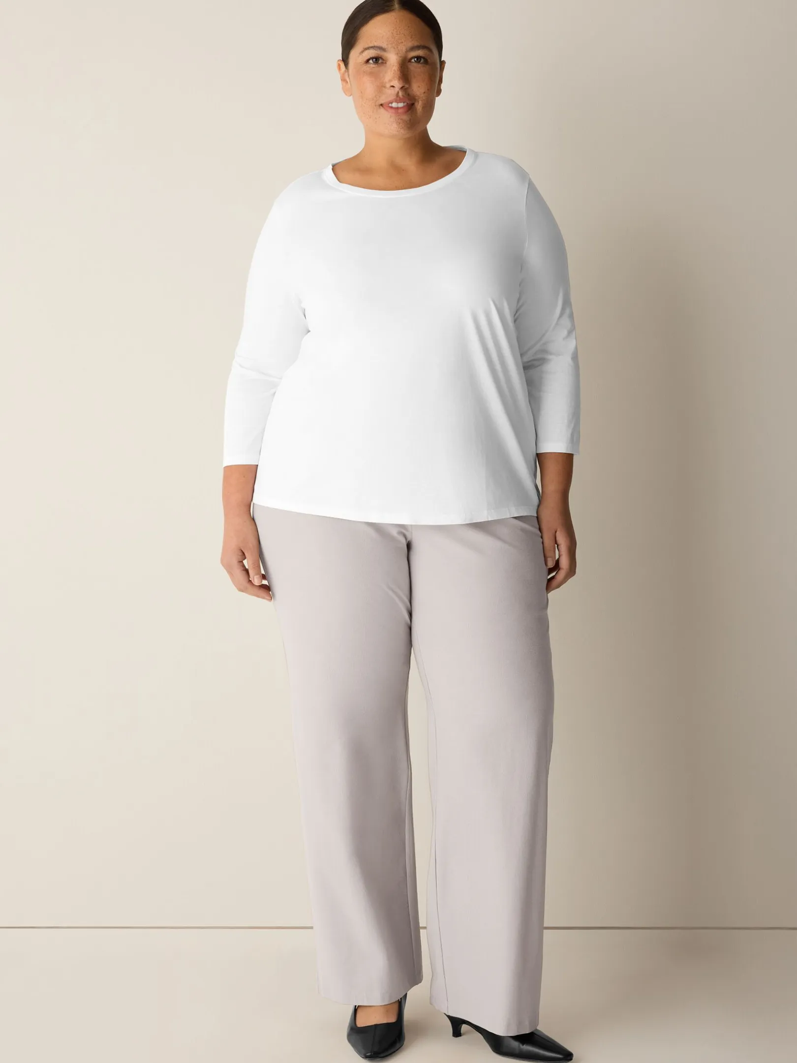Organic Pima Cotton Jersey 3/4-Sleeve Tee