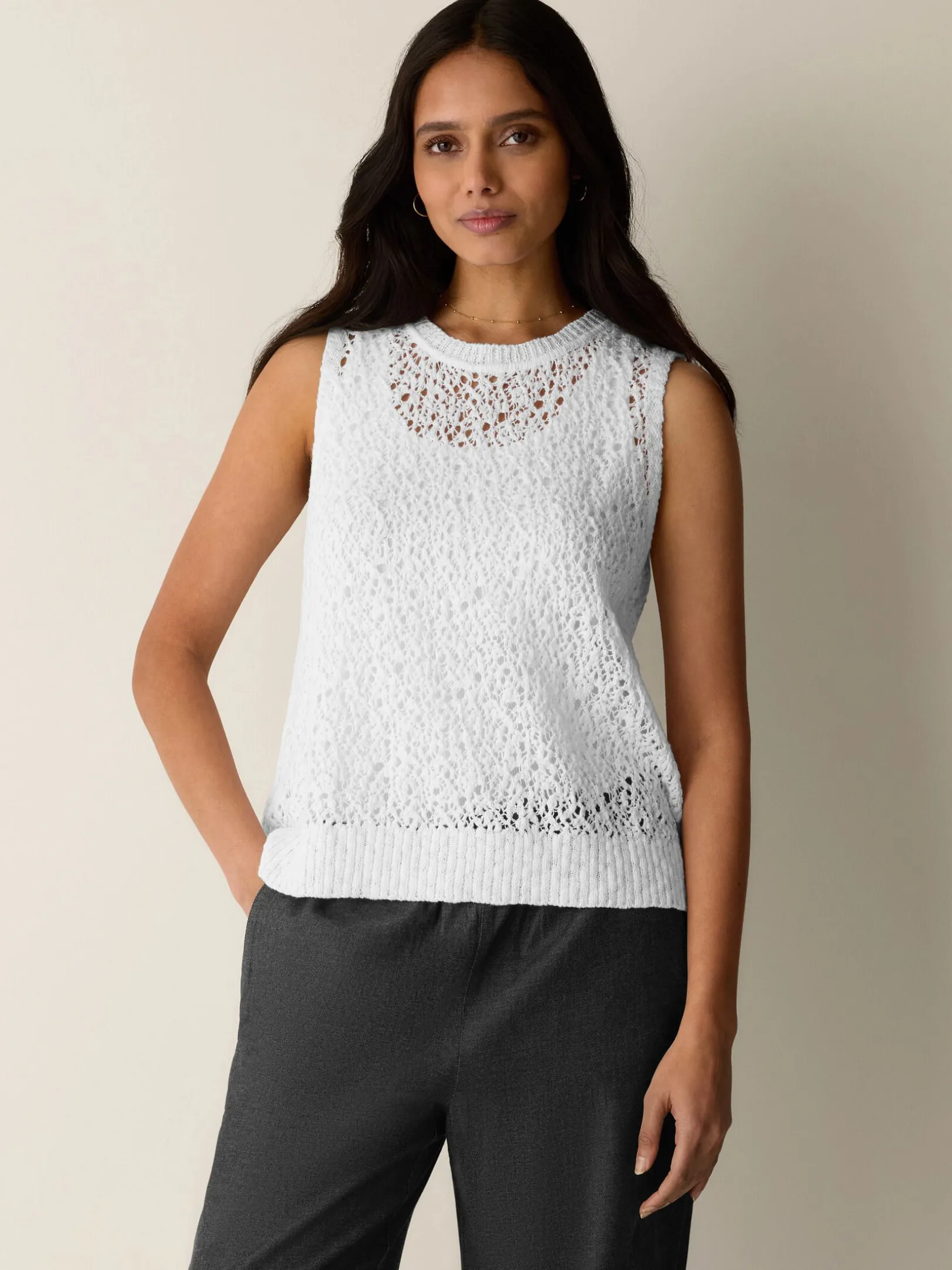 Peruvian Organic Cotton Slub Jewel Neck Tank