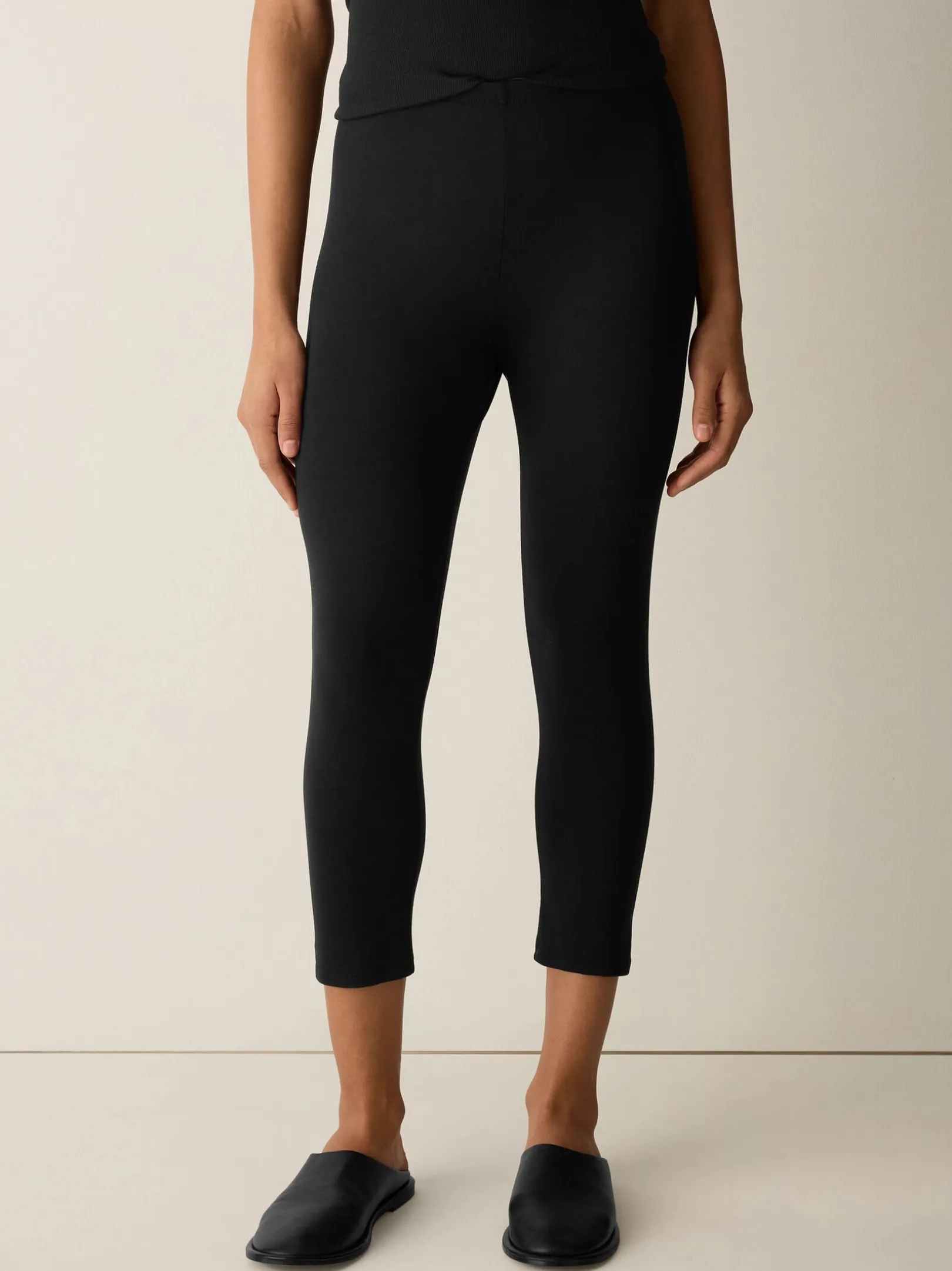 Pima Cotton Stretch Jersey Capri Leggings