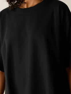 Pima Cotton Stretch Jersey Crew Neck Long Top