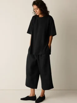 Pima Cotton Stretch Jersey Crew Neck Long Top