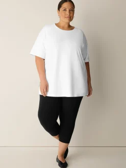 Pima Cotton Stretch Jersey Crew Neck Long Top