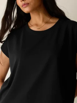 Pima Cotton Stretch Jersey Crew Neck Top