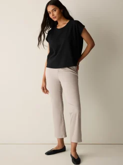 Pima Cotton Stretch Jersey Crew Neck Top