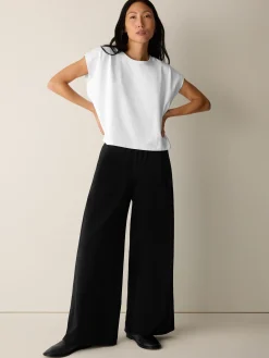 Pima Cotton Stretch Jersey Crew Neck Top