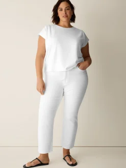 Pima Cotton Stretch Jersey Crew Neck Top