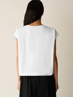 Pima Cotton Stretch Jersey Crew Neck Top