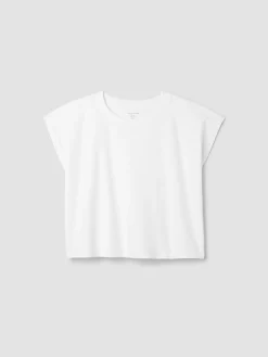 Pima Cotton Stretch Jersey Crew Neck Top