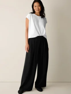 Pima Cotton Stretch Jersey Full-Length Wide Pant