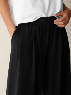 Pima Cotton Stretch Jersey Full-Length Wide Pant
