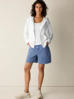 Pima Cotton Stretch Jersey Hooded Jacket